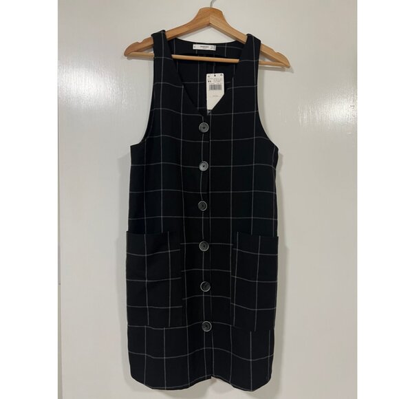 Mango Black and White Checkered Mini Dress - Picture 2 of 2